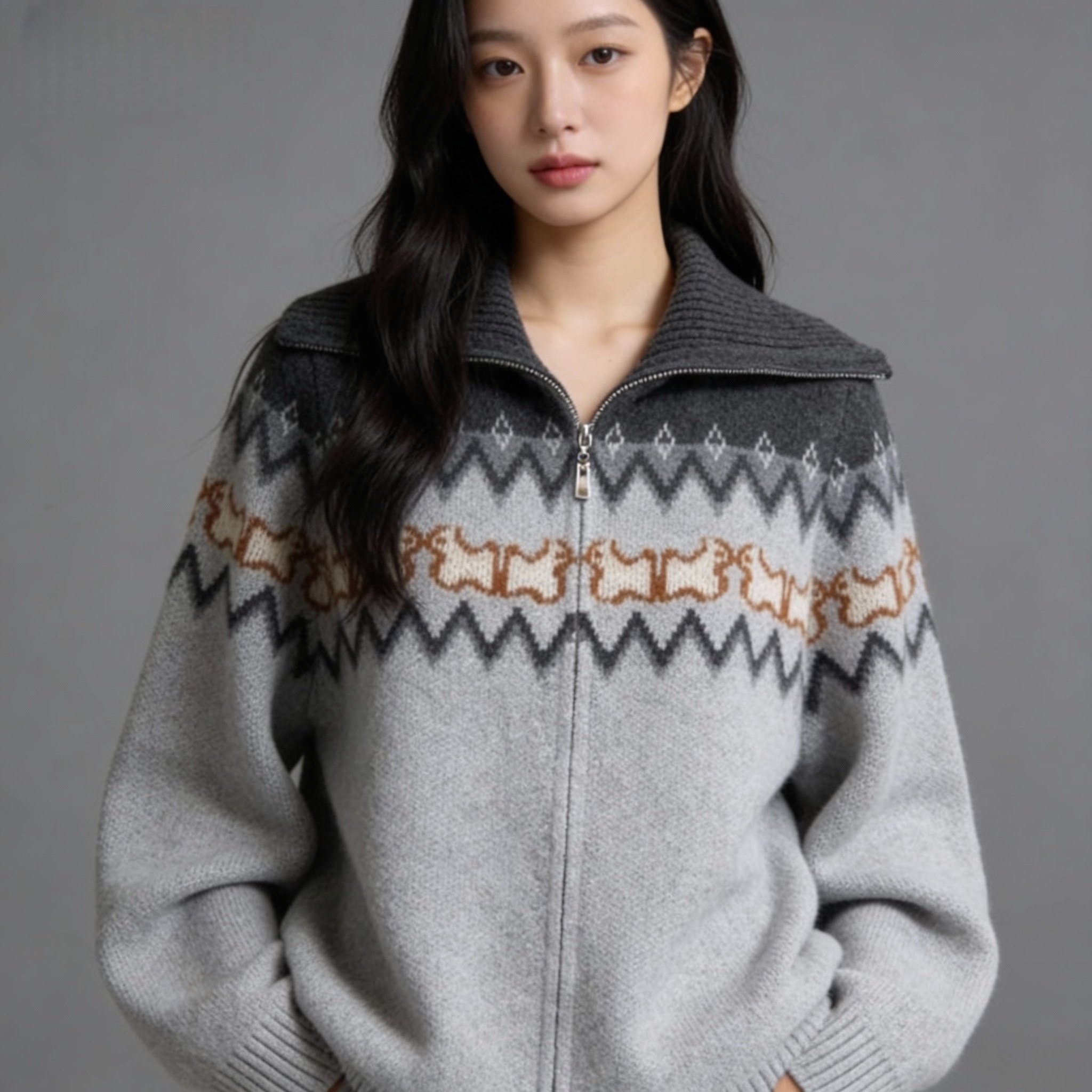 CKM0017开衫100%羊绒