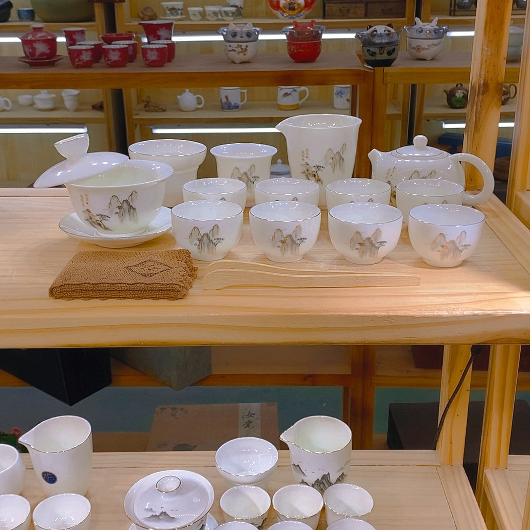 【不止】羊脂玉瓷茶具套装