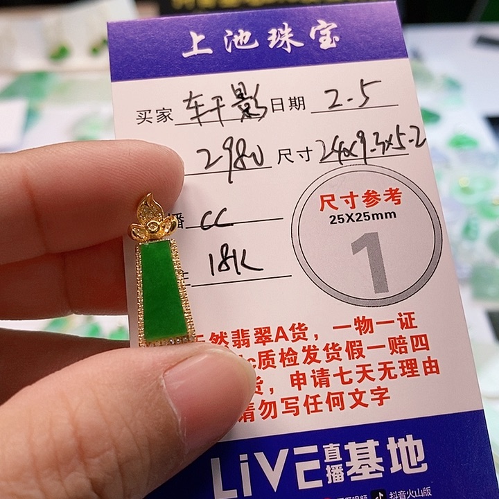 【闪购商品】翡翠颈饰18K金镶嵌轩*翡翠