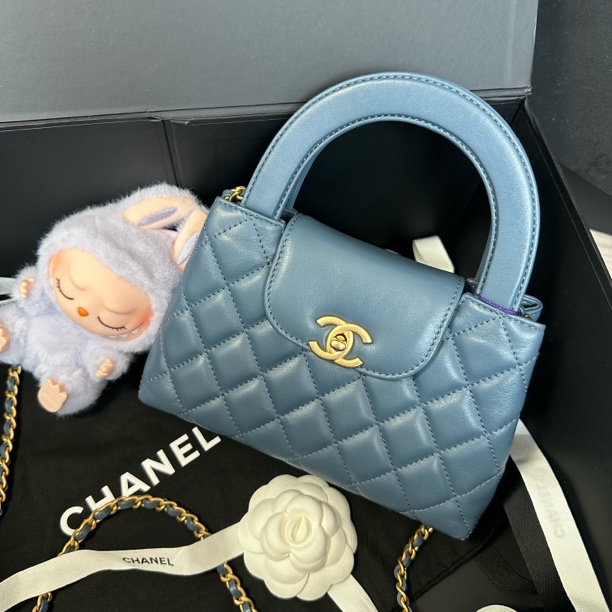 99新 Chanel/香奈儿 雾霾蓝Kelly手提包（19底长）