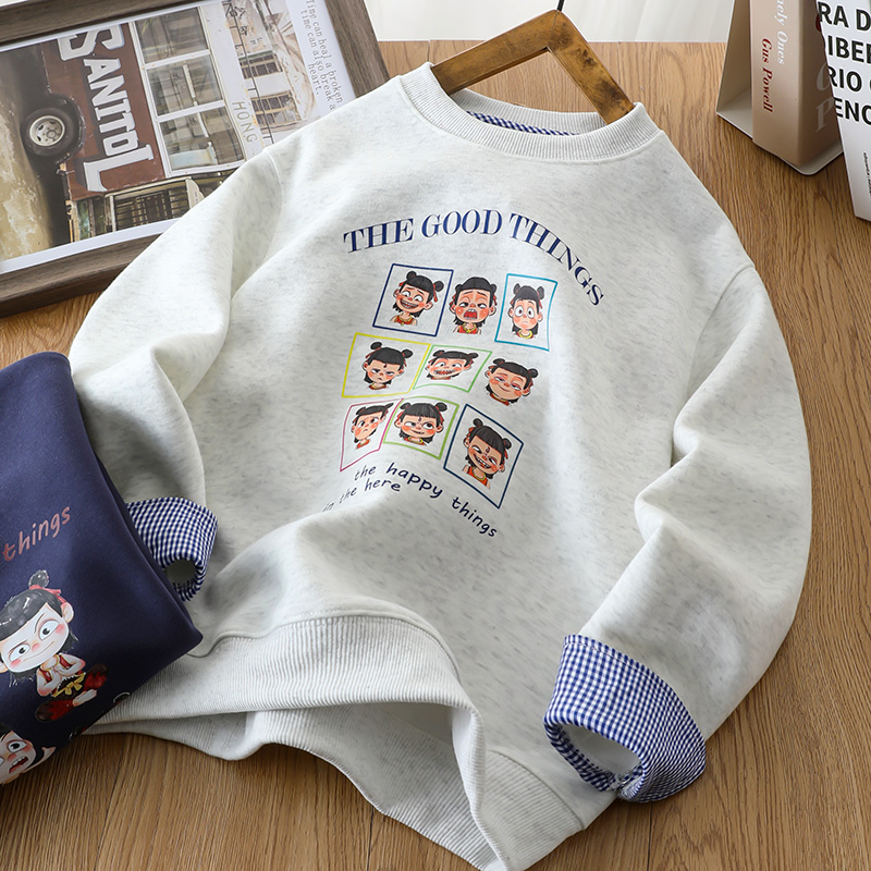 儿童哪吒卫衣服装春秋炸街男童休闲上衣男孩打底衫2025新款国潮风