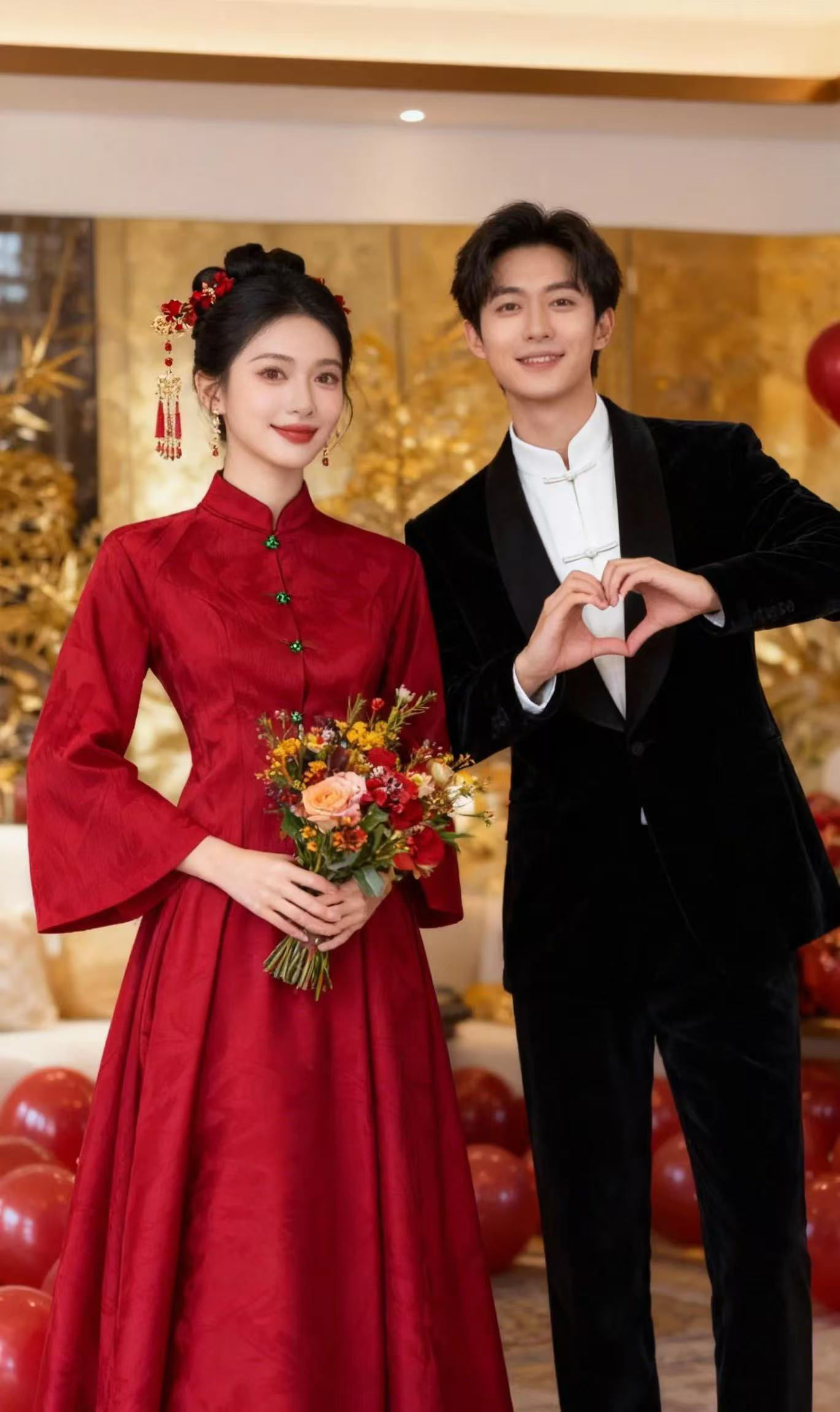 秀禾服婚服敬酒服套装2025新款新娘改良旗袍结婚新中式订婚礼服裙