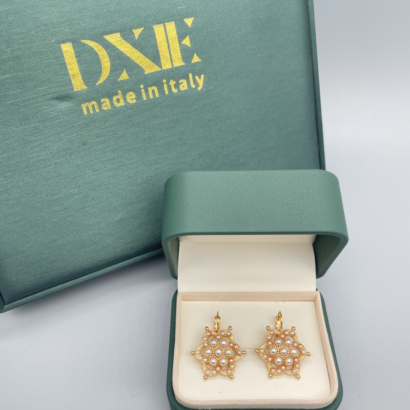 铜合金 树脂 仿珍珠 Luca耳钩 LC056