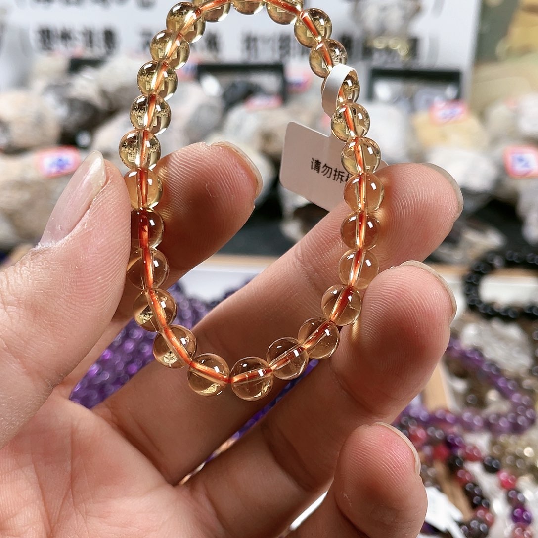 黄晶手链未镶嵌@**花黄水晶