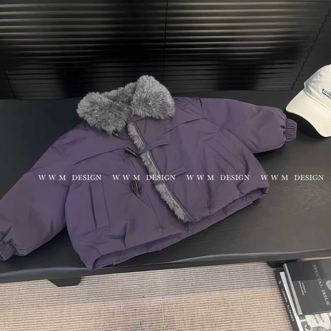 【文文妈】男女童棉服宽松牛角扣棉衣冬厚实女宝棉外套棉袄