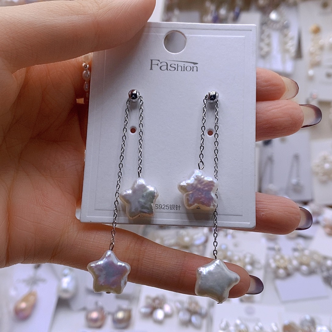 柏***竹银S925镶嵌耳饰淡水珍珠