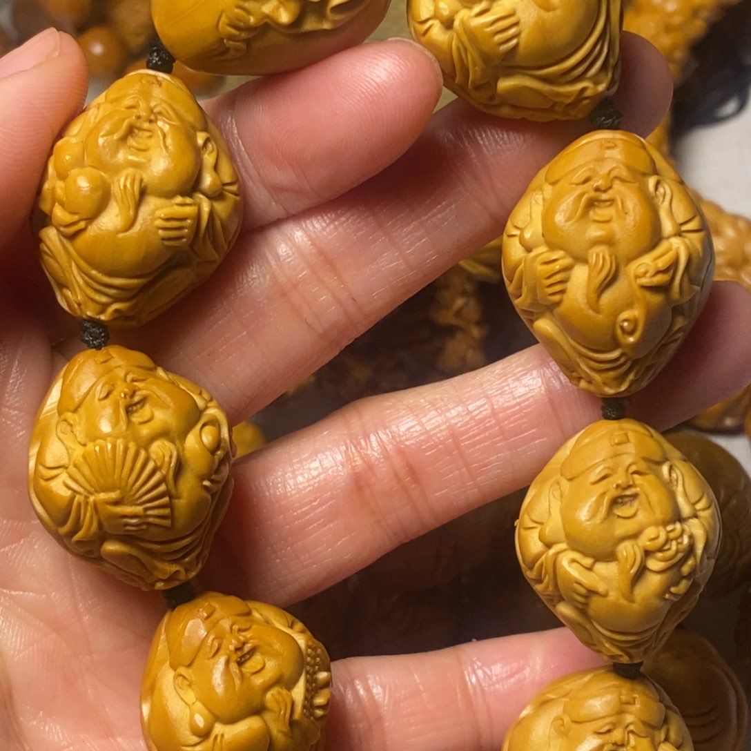 橄榄核手串/手链荷叶财神