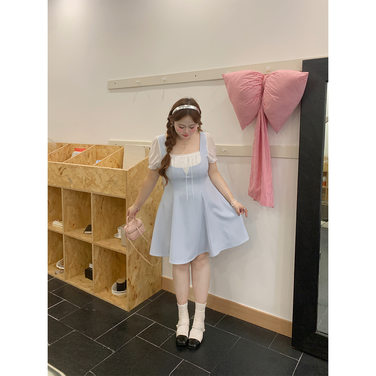 徐达布【贝尔蒙特】大码连衣裙女夏季微胖显瘦a字裙L35306C52