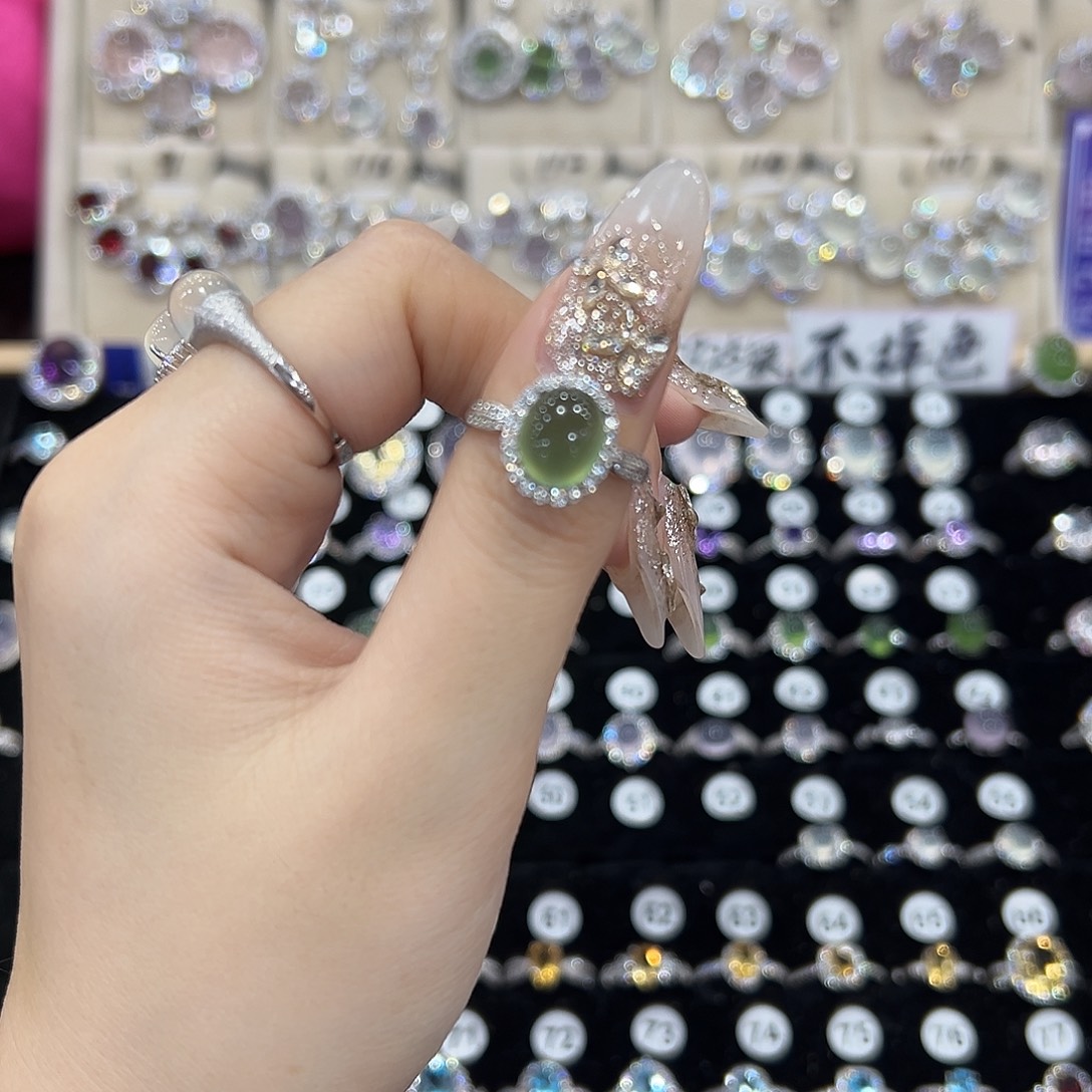 s***主蛇纹石玉银S925镶嵌戒指