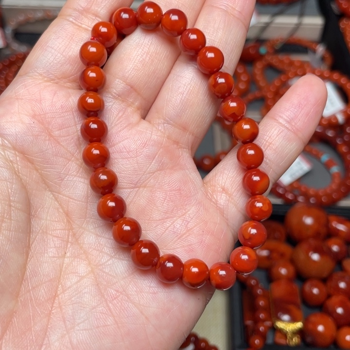 南红玛瑙手链未镶嵌