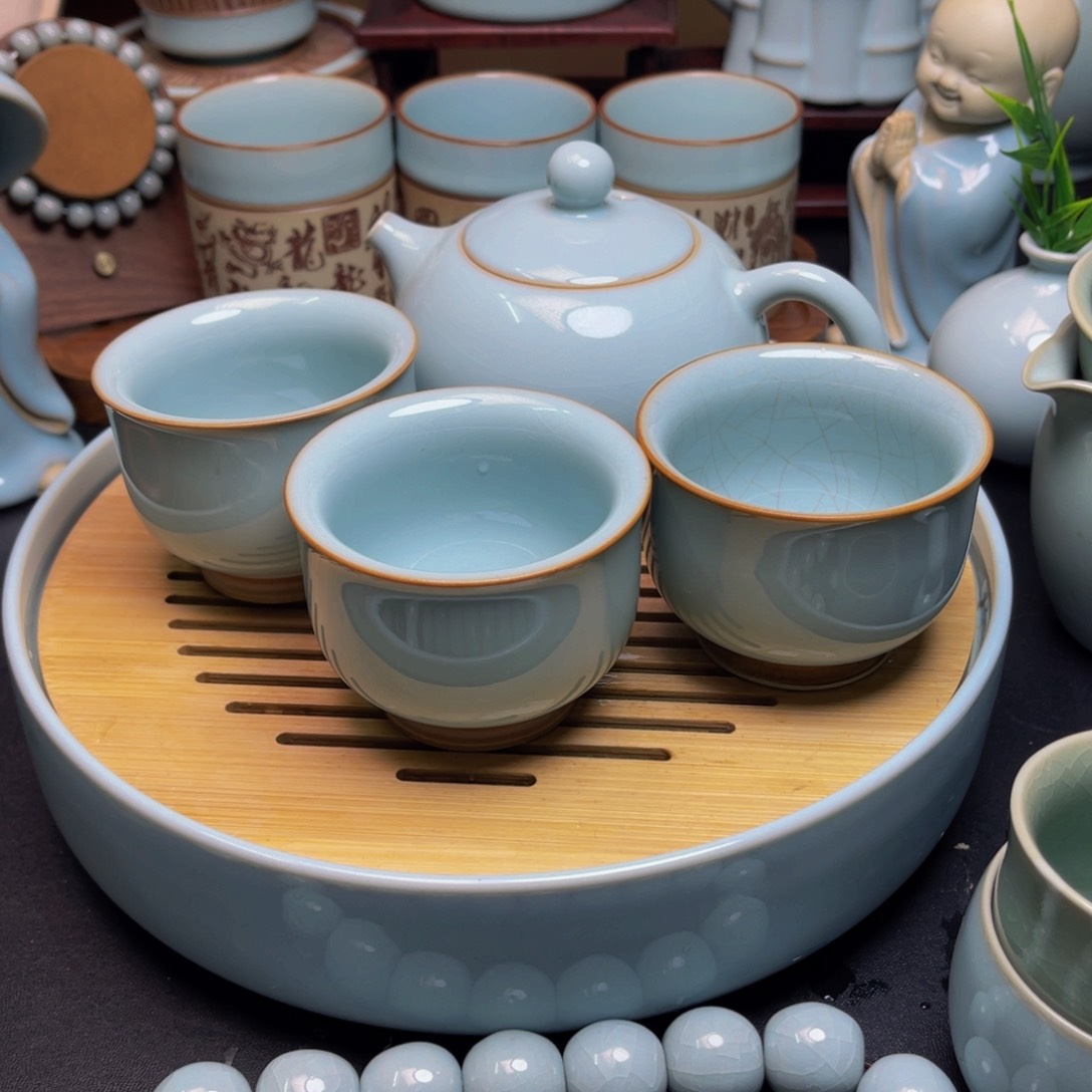 【闪购商品】摆件陶仗**涯汝州单壶，壶，壶，杯，运圈老师