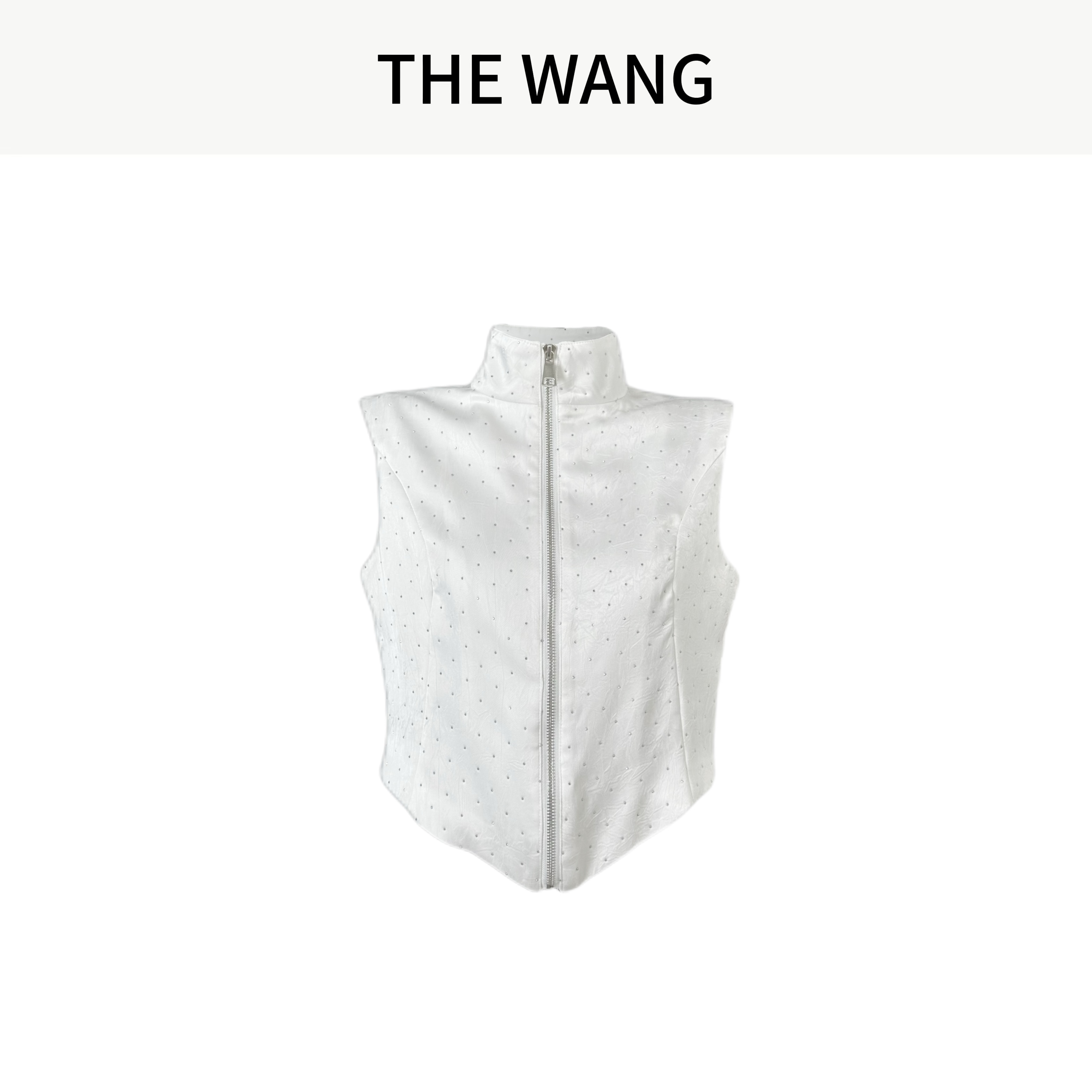 THE WANG 闪烁美感 高定精工烫钻无袖背心马甲