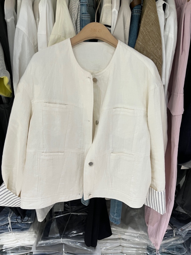 金子家春款上新 韩代亚麻外套 衣长57左右 不支持7天无理由退换