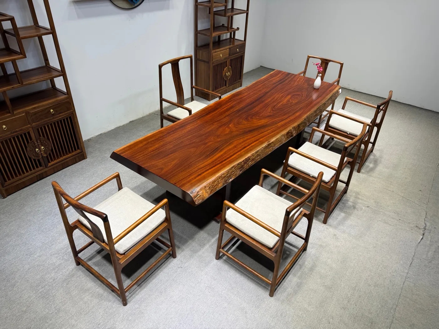 进口纯实木大板桌办公桌茶桌书桌茶台客厅成套家具茶桌送实木支架