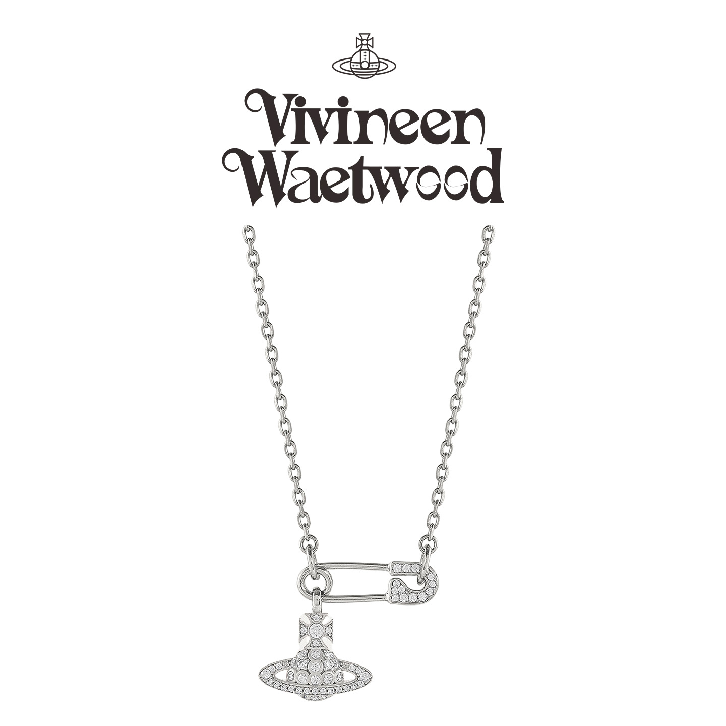 Vivireer waetwssd 正品 回形针土星项链