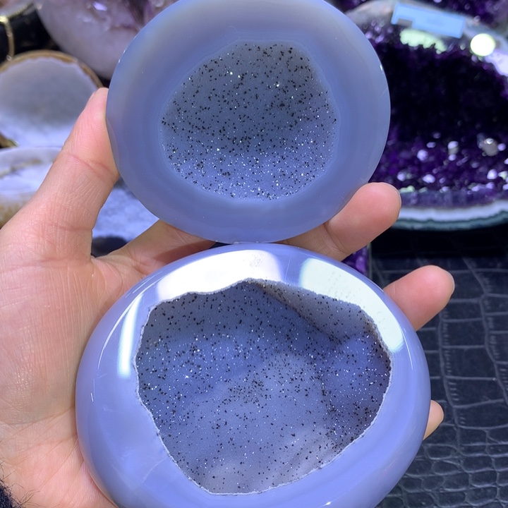 水晶福利全抛蓝晶盆未镶嵌