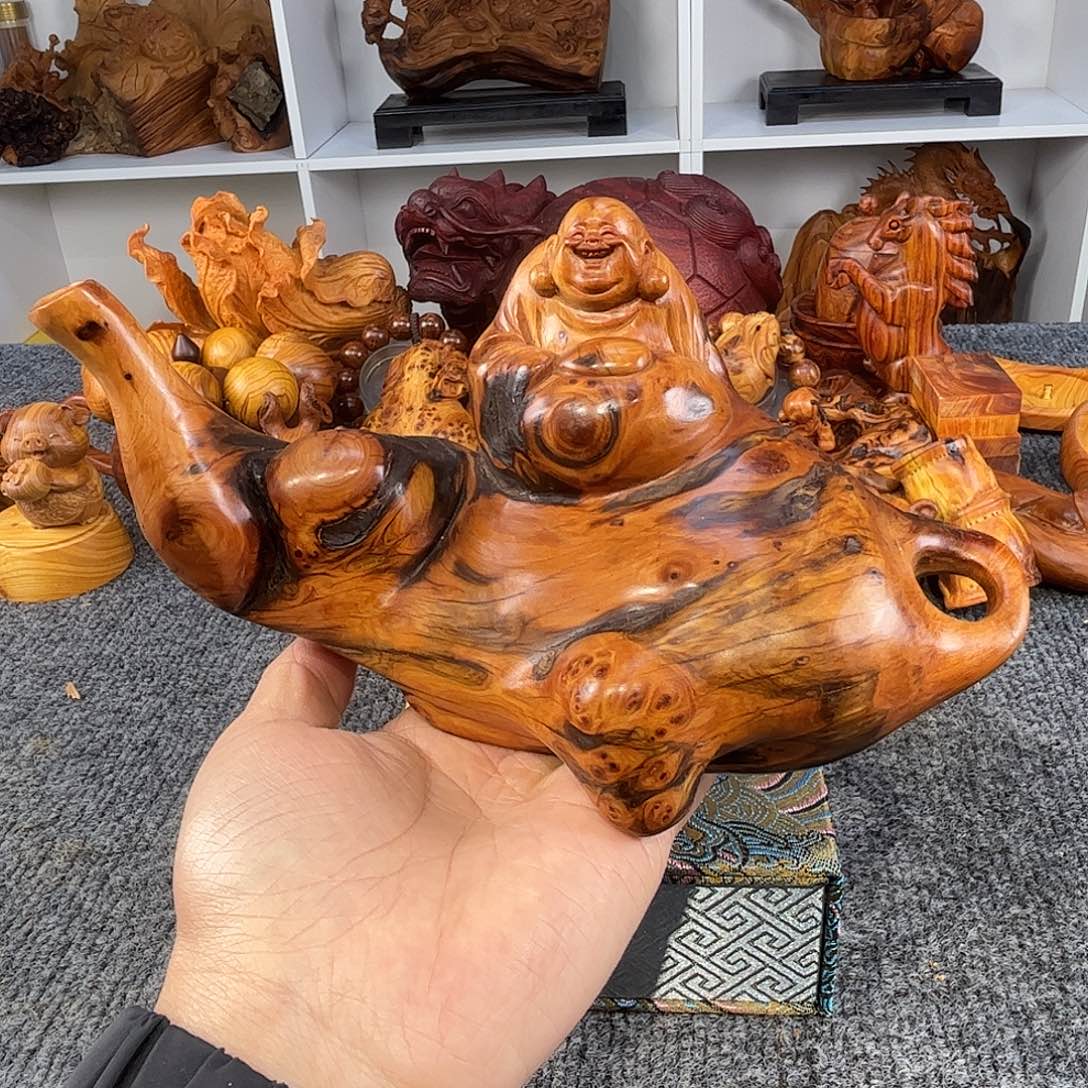 执***】崖柏骨料坨子精品变异瘤花弥勒