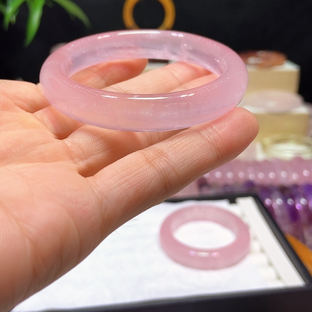 开***我未镶嵌手镯水晶56圈口