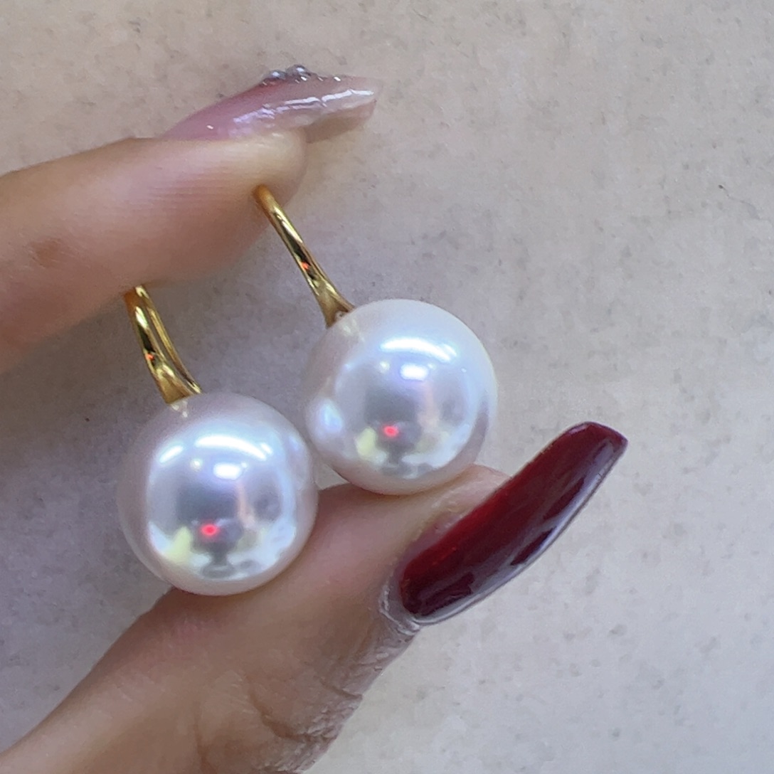 淡水珍珠耳饰18K金镶嵌