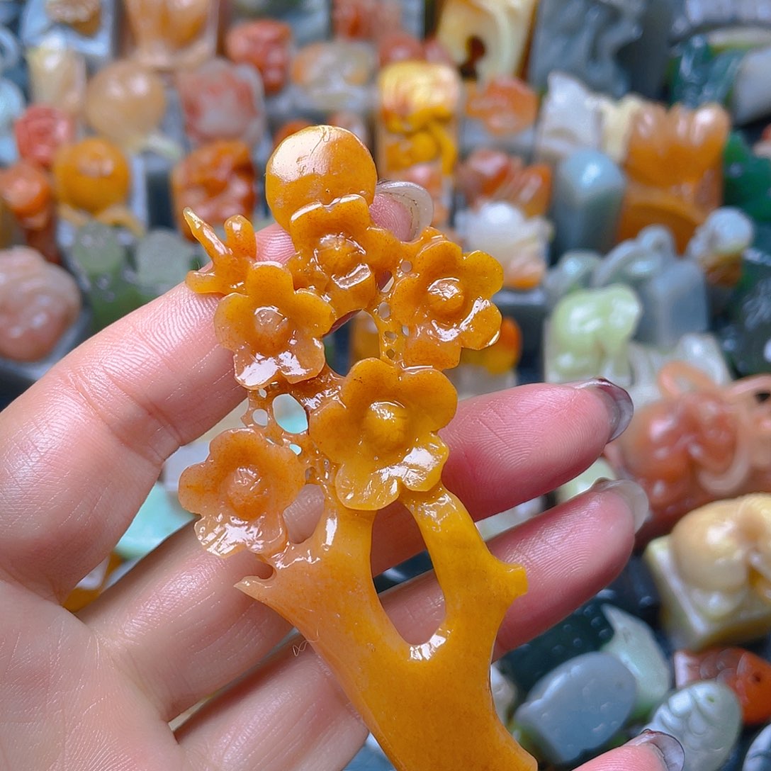 青田石印石花开富贵