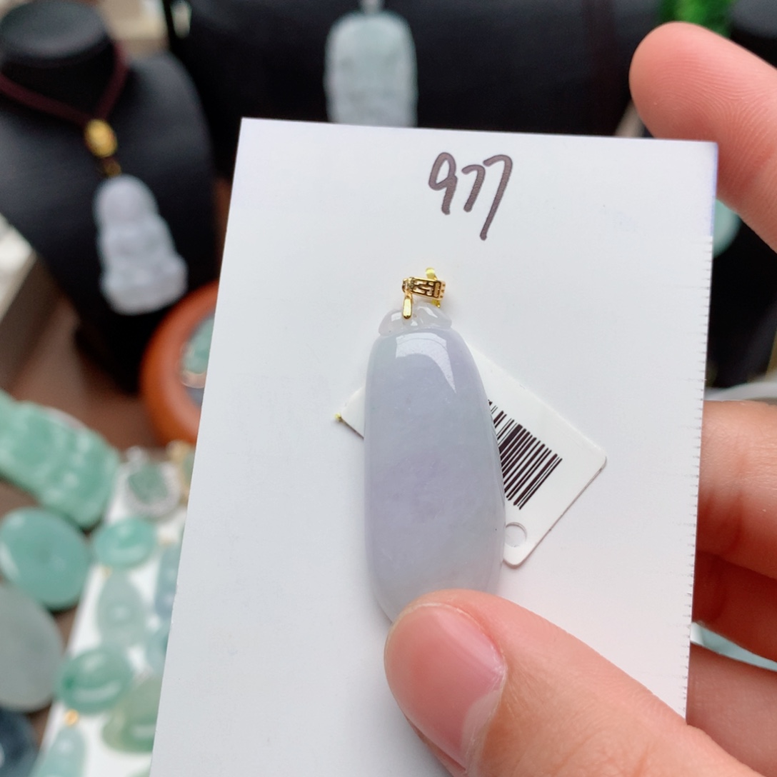 翡翠颈饰银S925镀金镶嵌吊坠