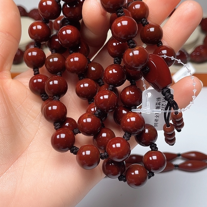 橄榄核手串南**生玉化光珠