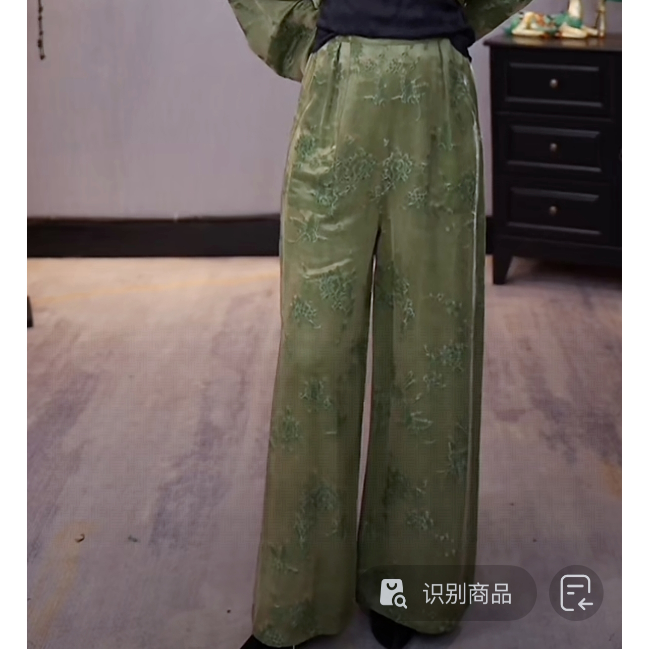 【千奈莉 】蜡染双穿高腰显瘦时尚百搭休闲直筒裤