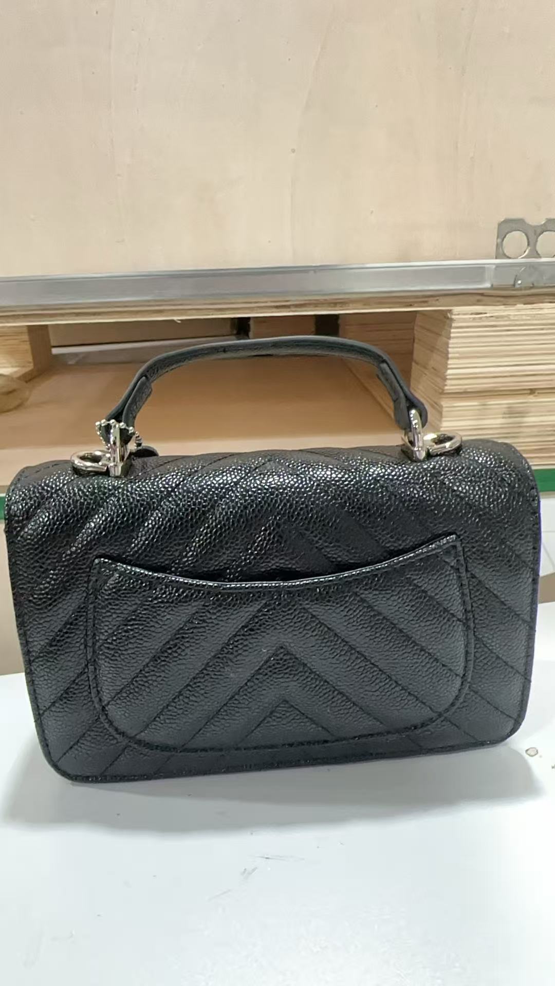 2025新款真皮女包手提信封黑色8561