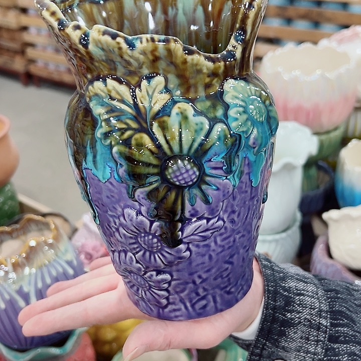 有孔.凑满10元发货多肉陶瓷花盆！