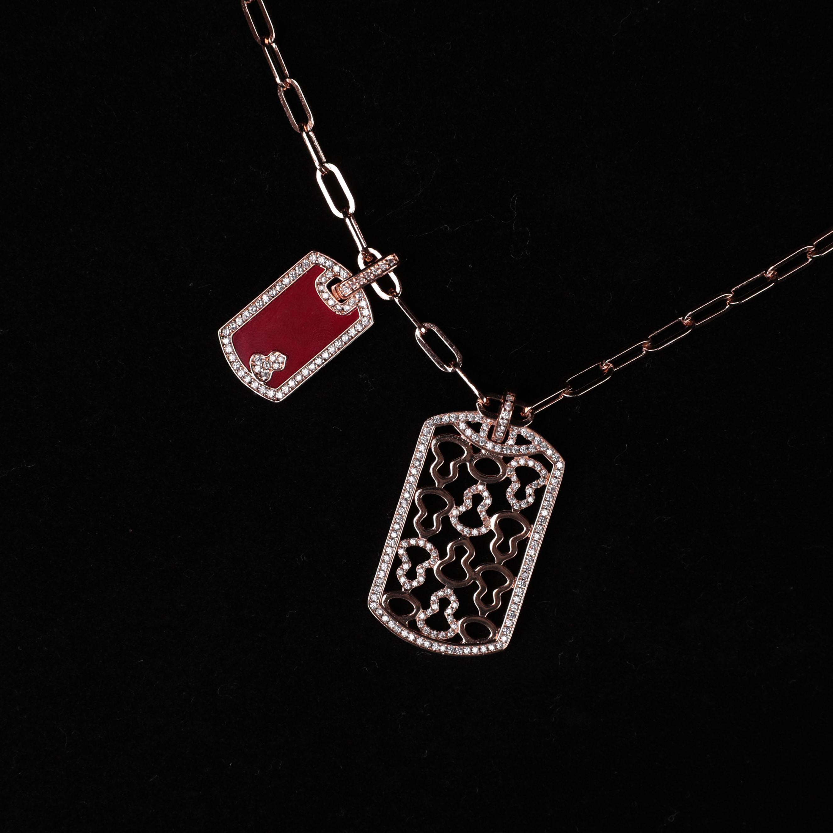 铜合金合成锆石项链 TUS新款潮流时尚百搭项链气质精致M40100