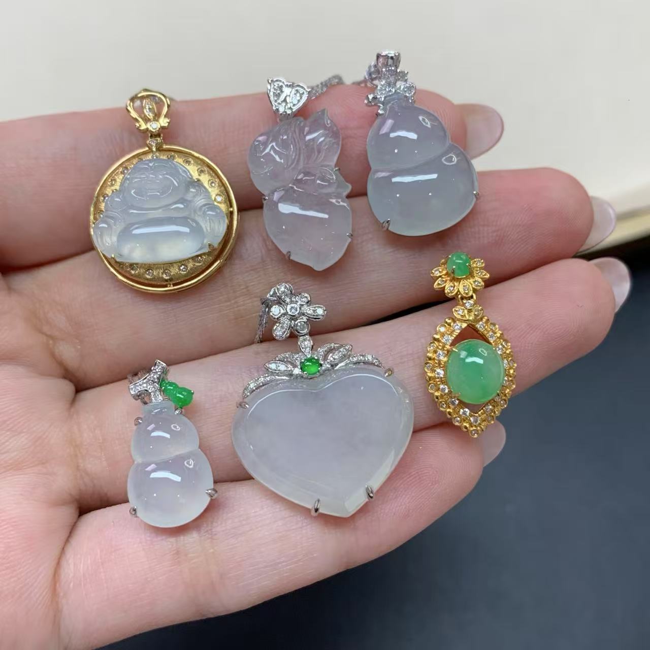 【小雪臻选】翡翠吊坠-18K金-|CXQ21多样性发其一|m03