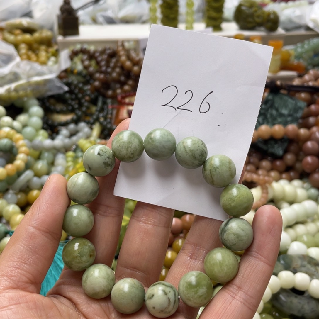 蛇纹石玉手链合金