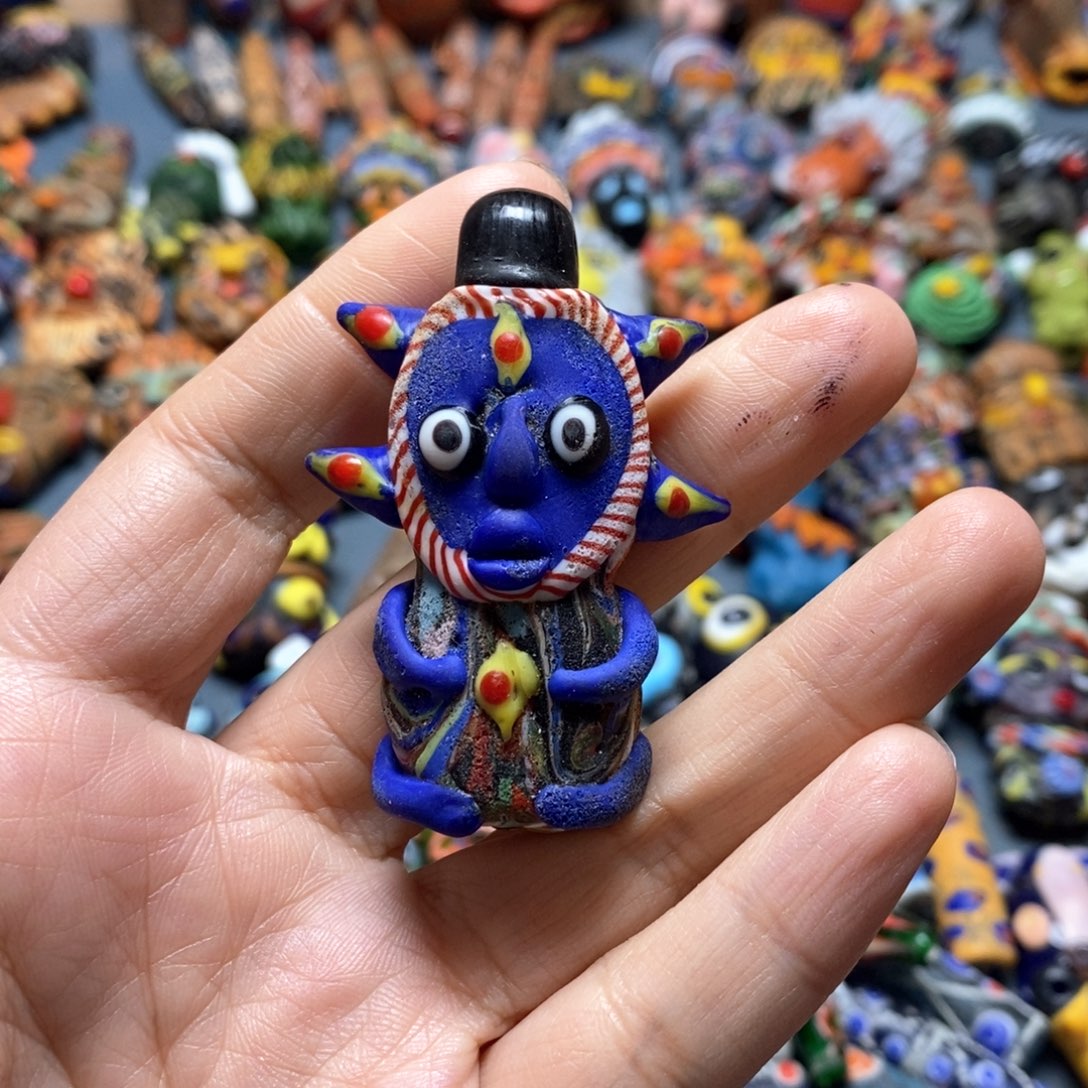 琉璃颈饰印度尼西亚蓝色娃