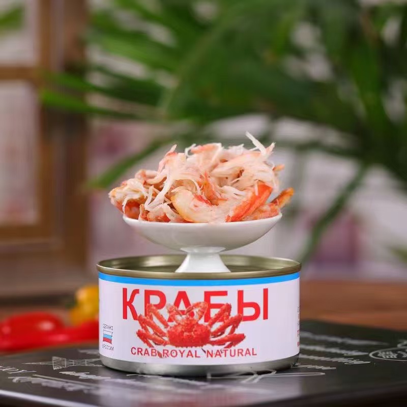 俄罗斯原装进口帝王蟹蟹腿肉罐头美味开罐即食130克/罐
