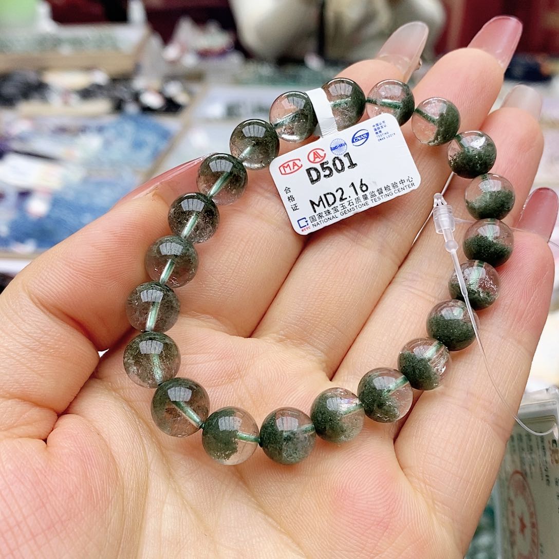 水晶手串未镶嵌D501聚宝盆9m无红皮精品