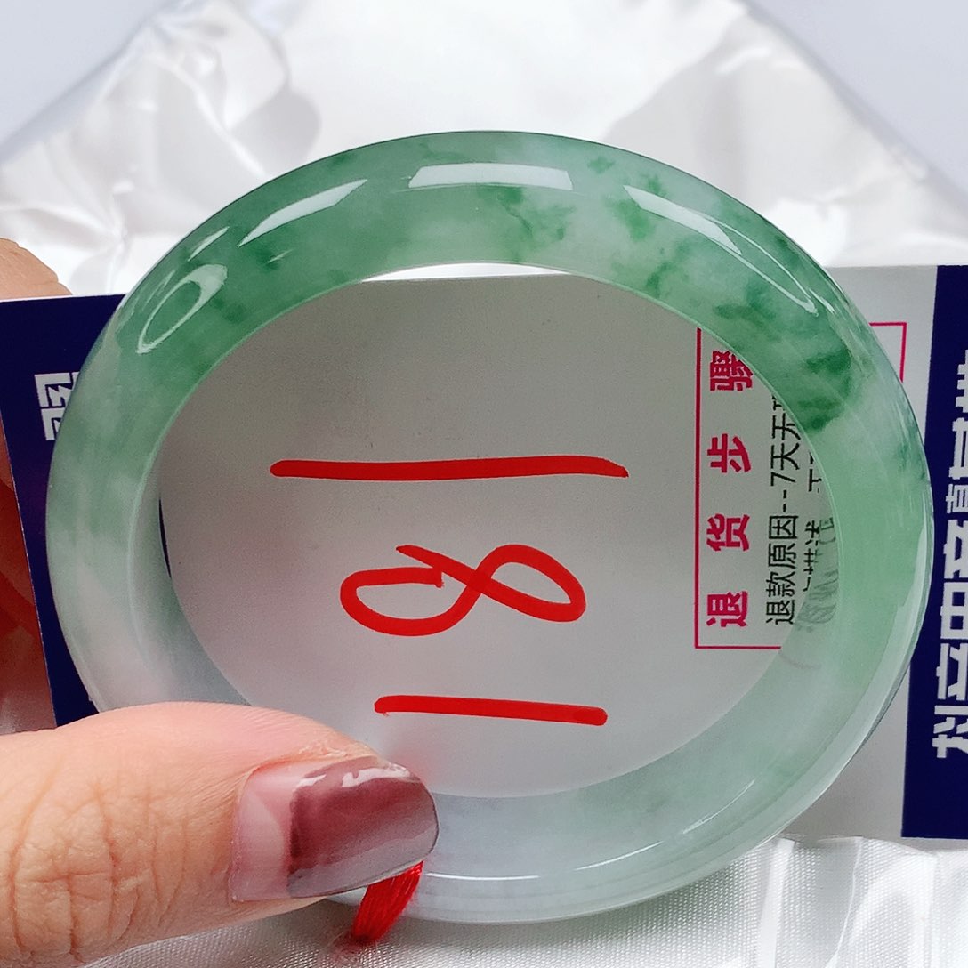 翡翠手镯未镶嵌55圈缅甸天然翡翠A货