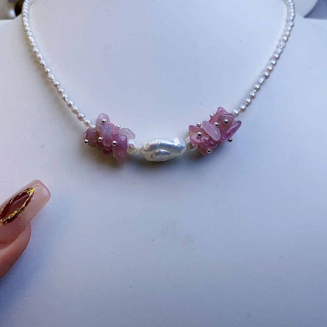 淡水珍珠颈饰银S925镶嵌