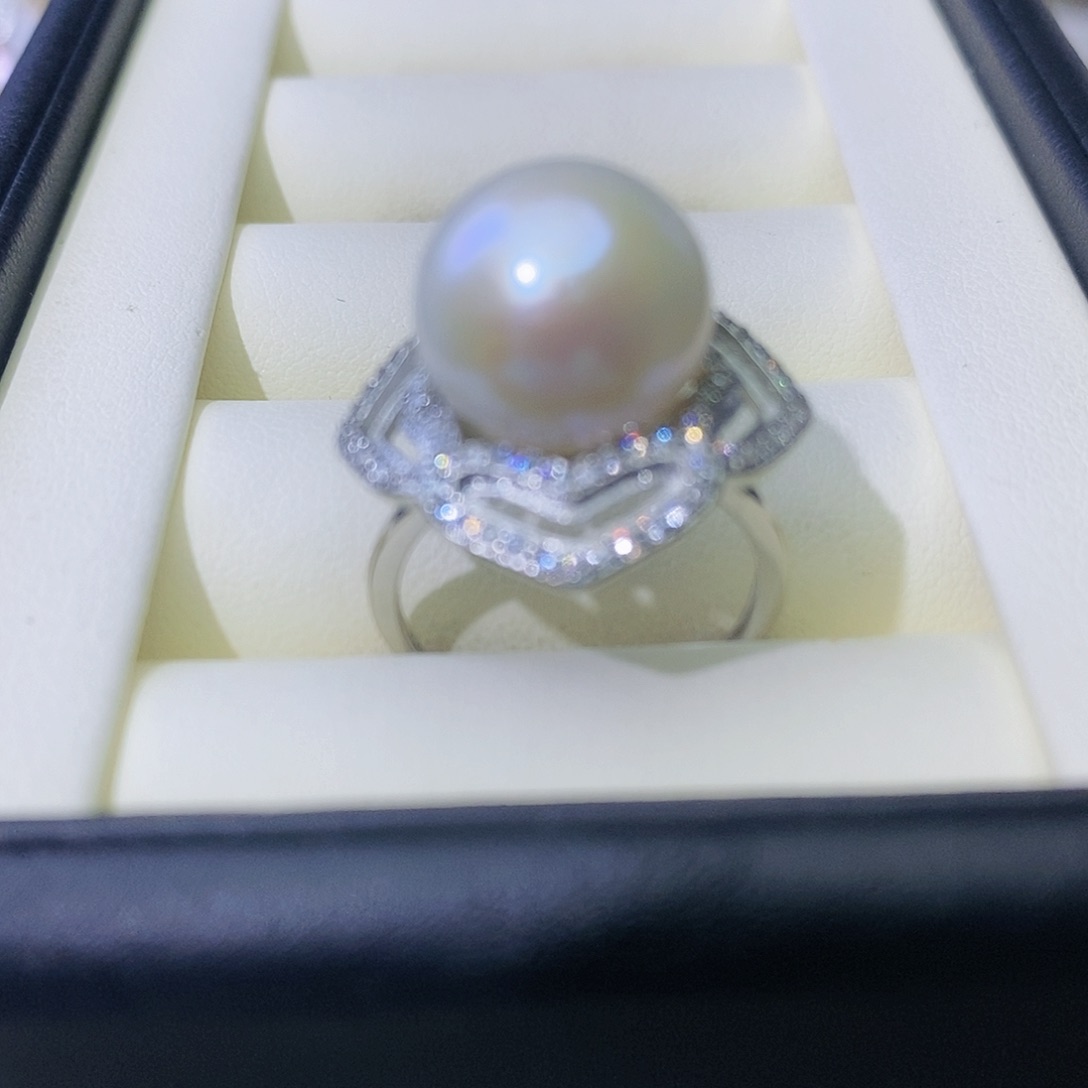 淡水珍珠戒指银S925镶嵌