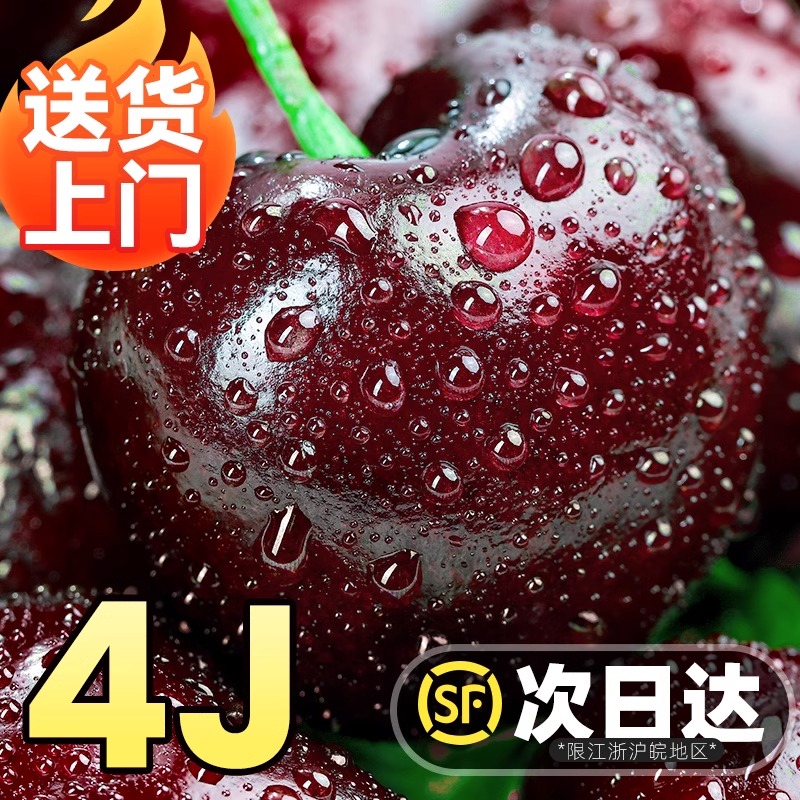 车厘子次日 新智利进口拉宾斯新鲜车厘子 J-4J 新鲜水果2斤【净果1.8斤】顺丰京东快送
