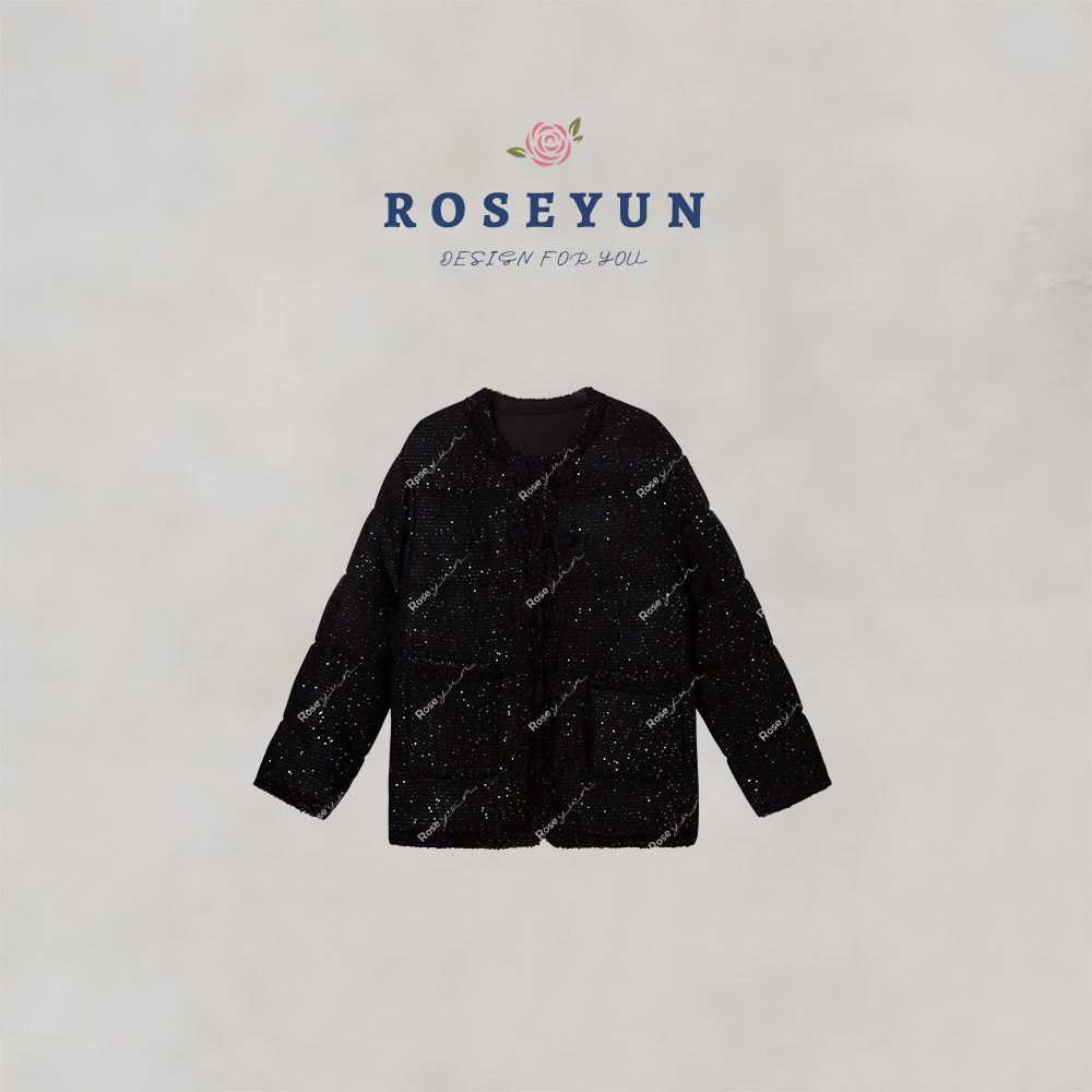 【Rose Yun】奢品设计师高定羊毛珠片90%鹅绒服外套  JY125028