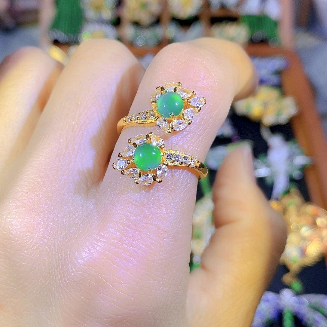 吊坠(不含链)银S925镶嵌翡翠