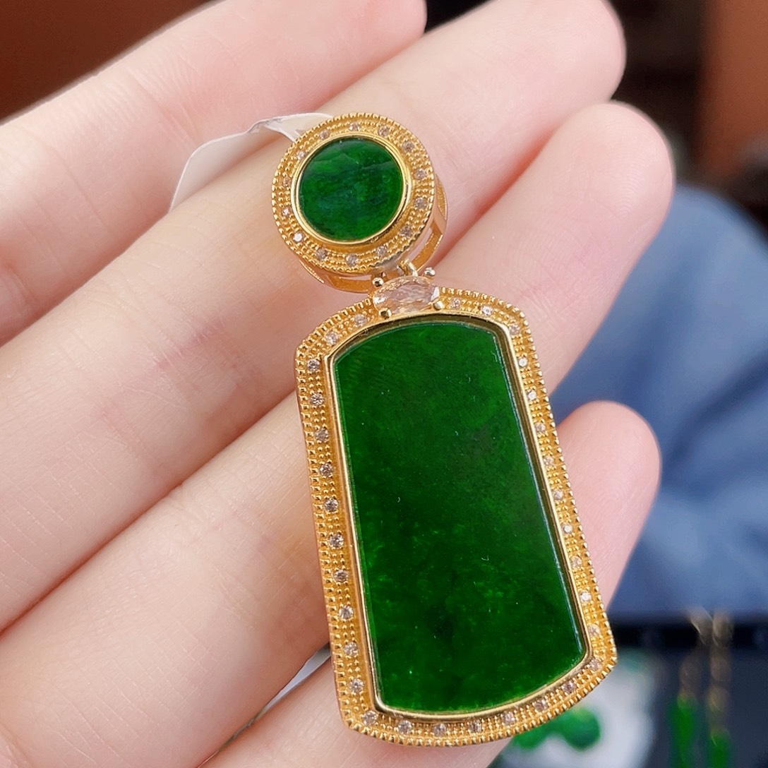 翡翠银S925镶嵌耳饰