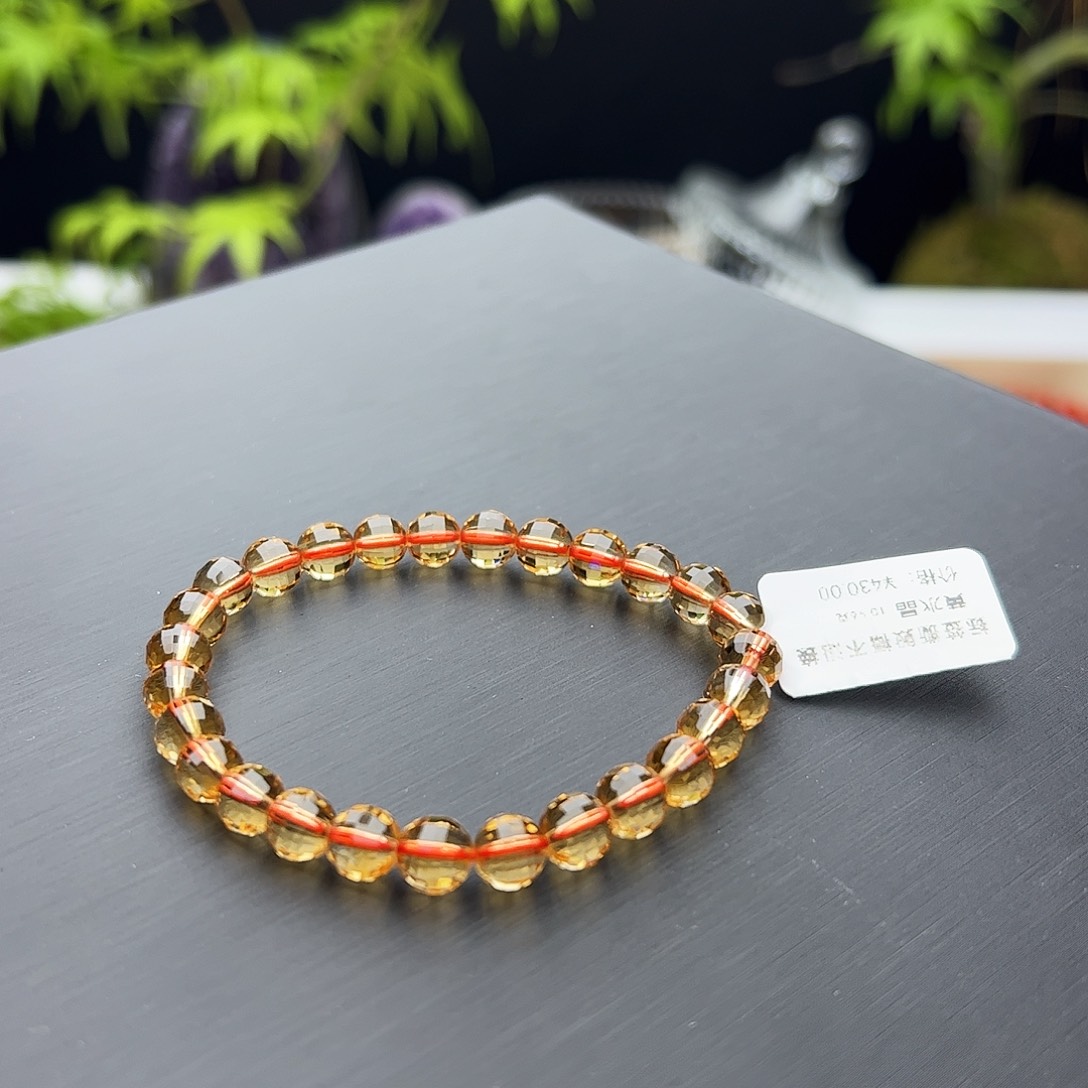 水晶手链未镶嵌黄水晶6.8mm10.96