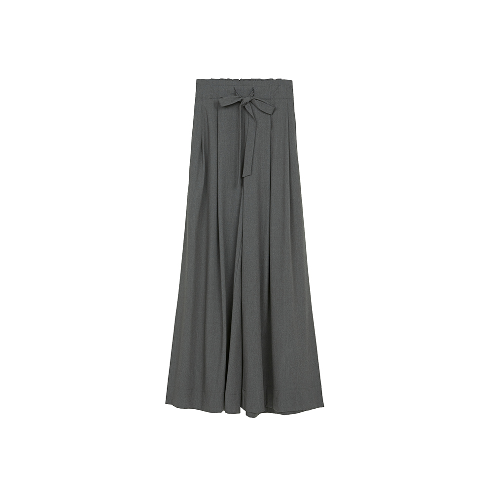 休闲女士灰色设计师百搭简约春季显瘦阔腿裤S241Z0804