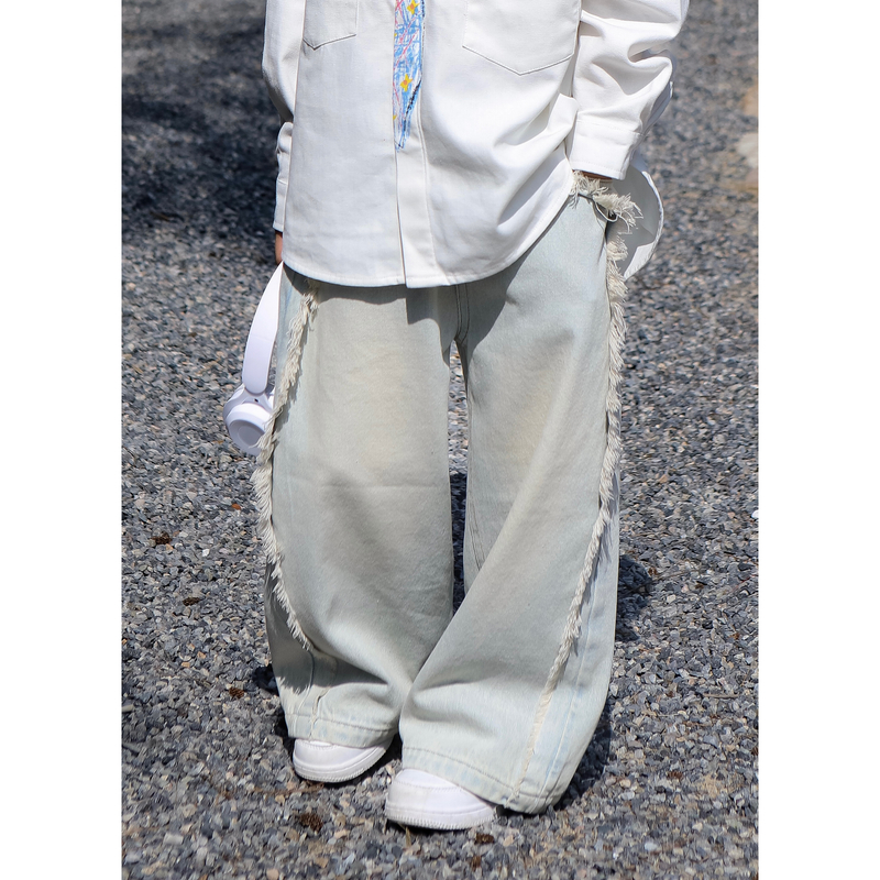 【现货】伟伟同款【氧气节日】2025春季新品休闲毛边牛仔裤WW0564