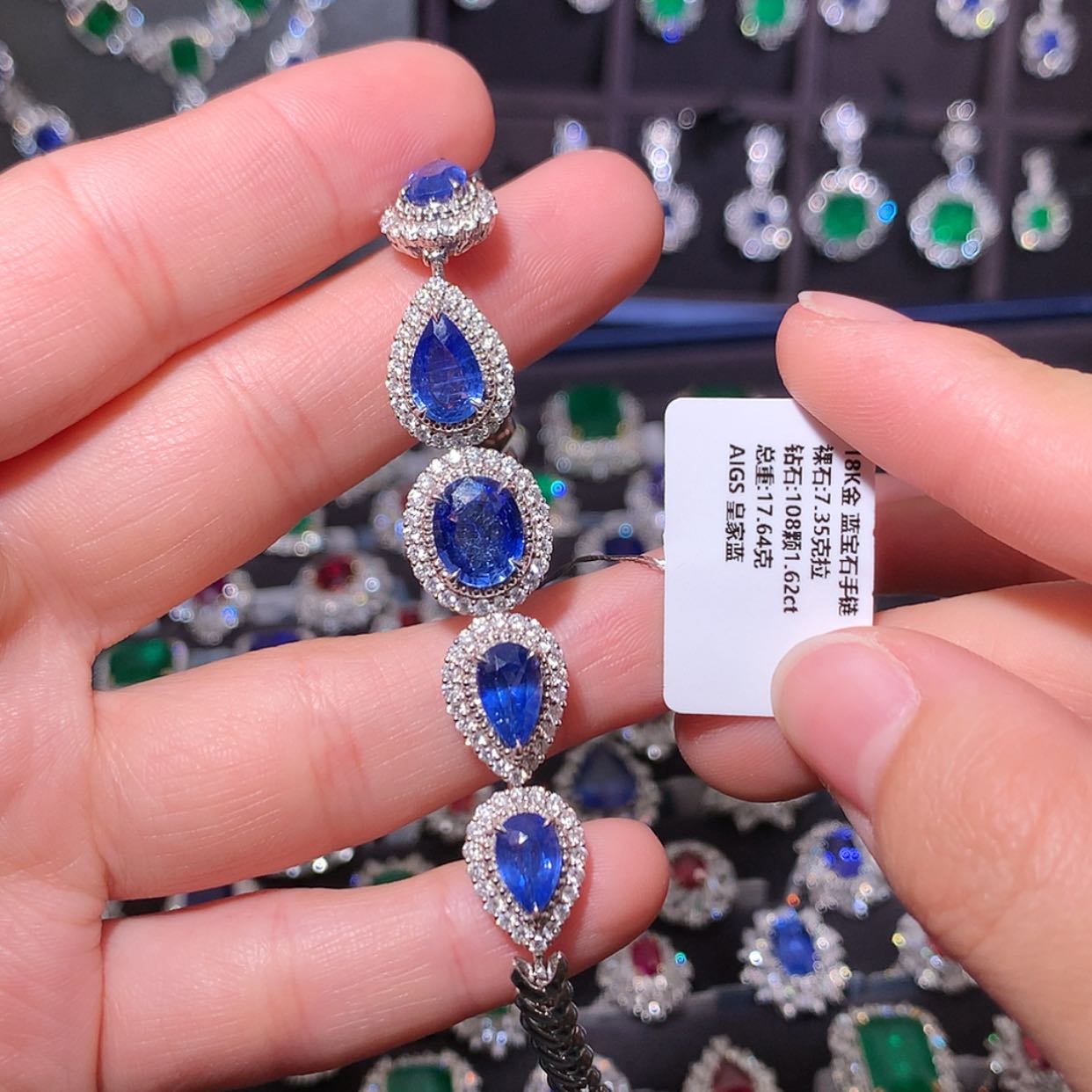 【闪购商品】蓝宝石手链18K金镶嵌