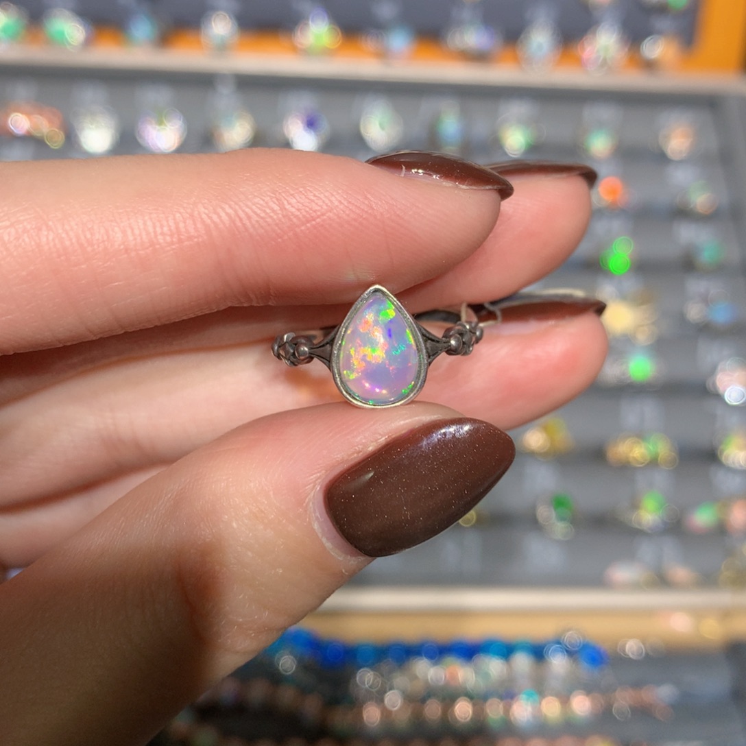 银S925镶嵌欧泊戒指t