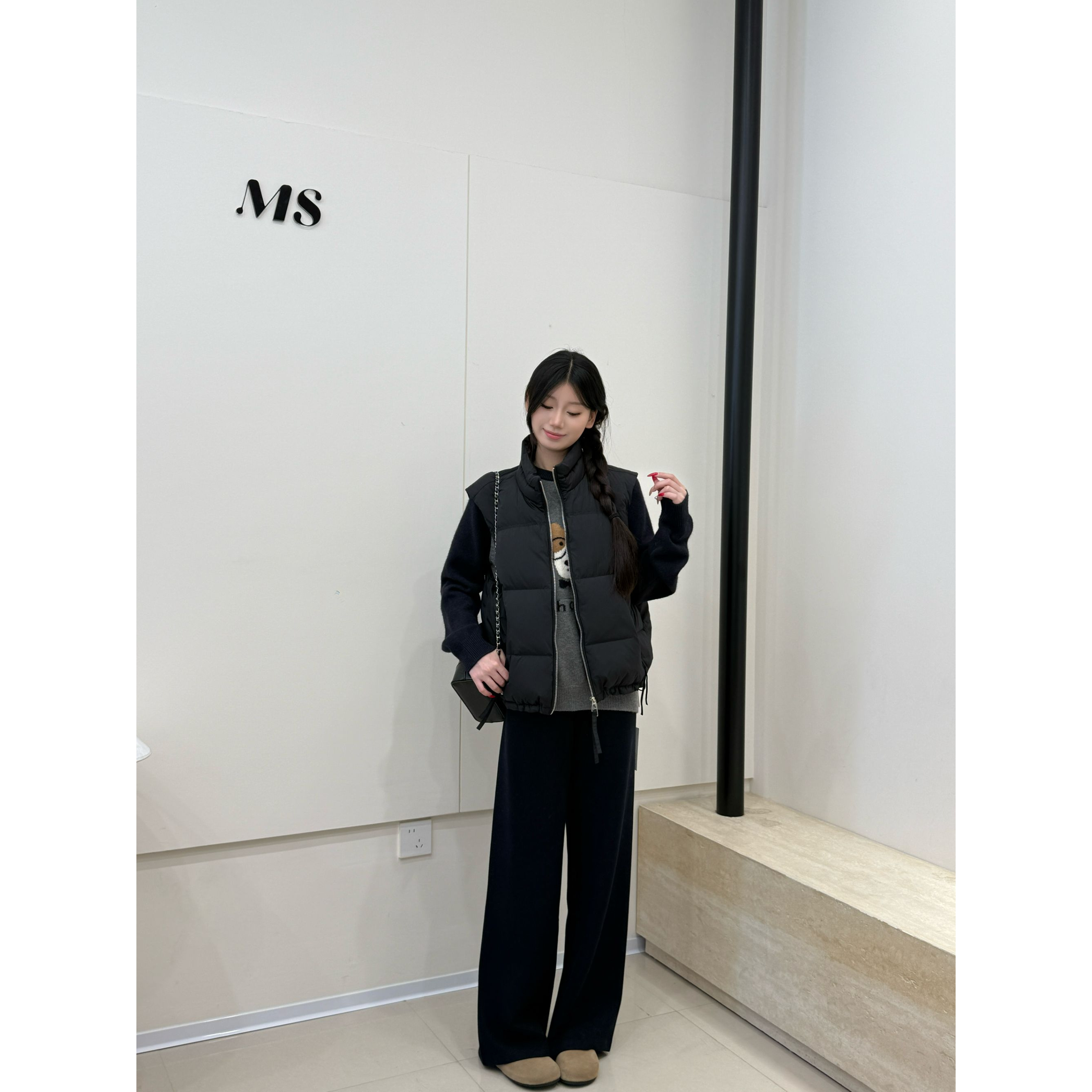 韩系时尚百搭宽松休闲马甲减龄运动2025冬新款