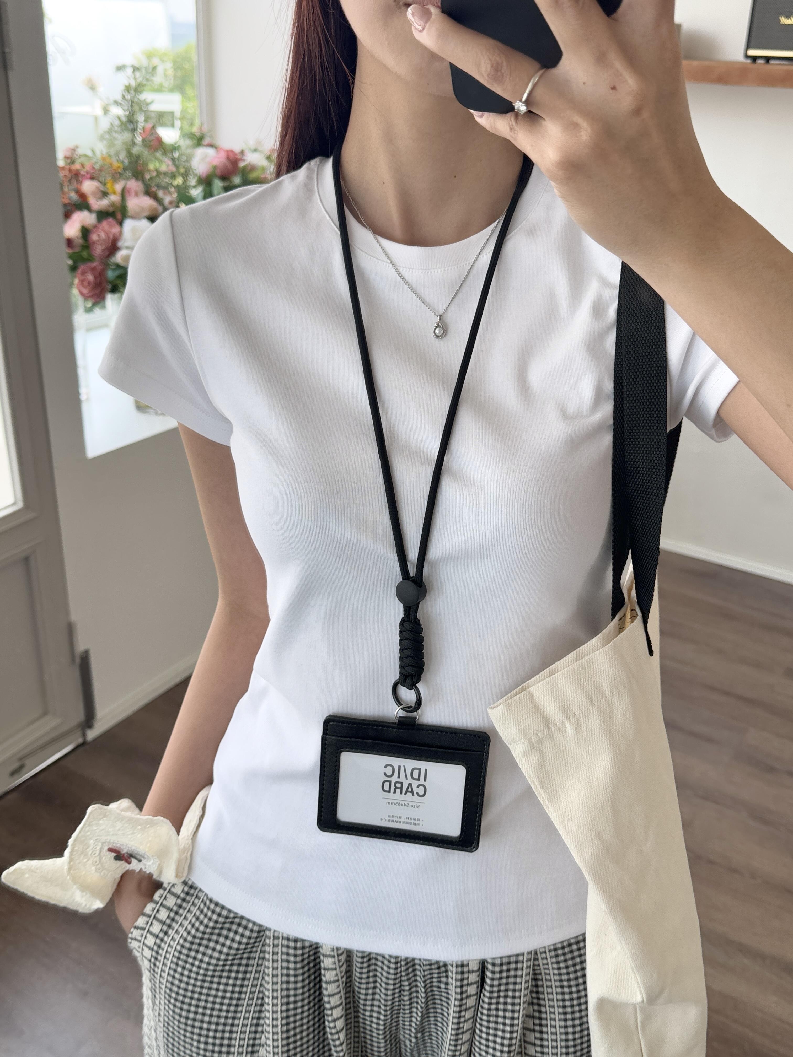 时髦miu系搭配工牌卡套挂脖工作证门禁卡员工胸牌卡包校园卡饭卡