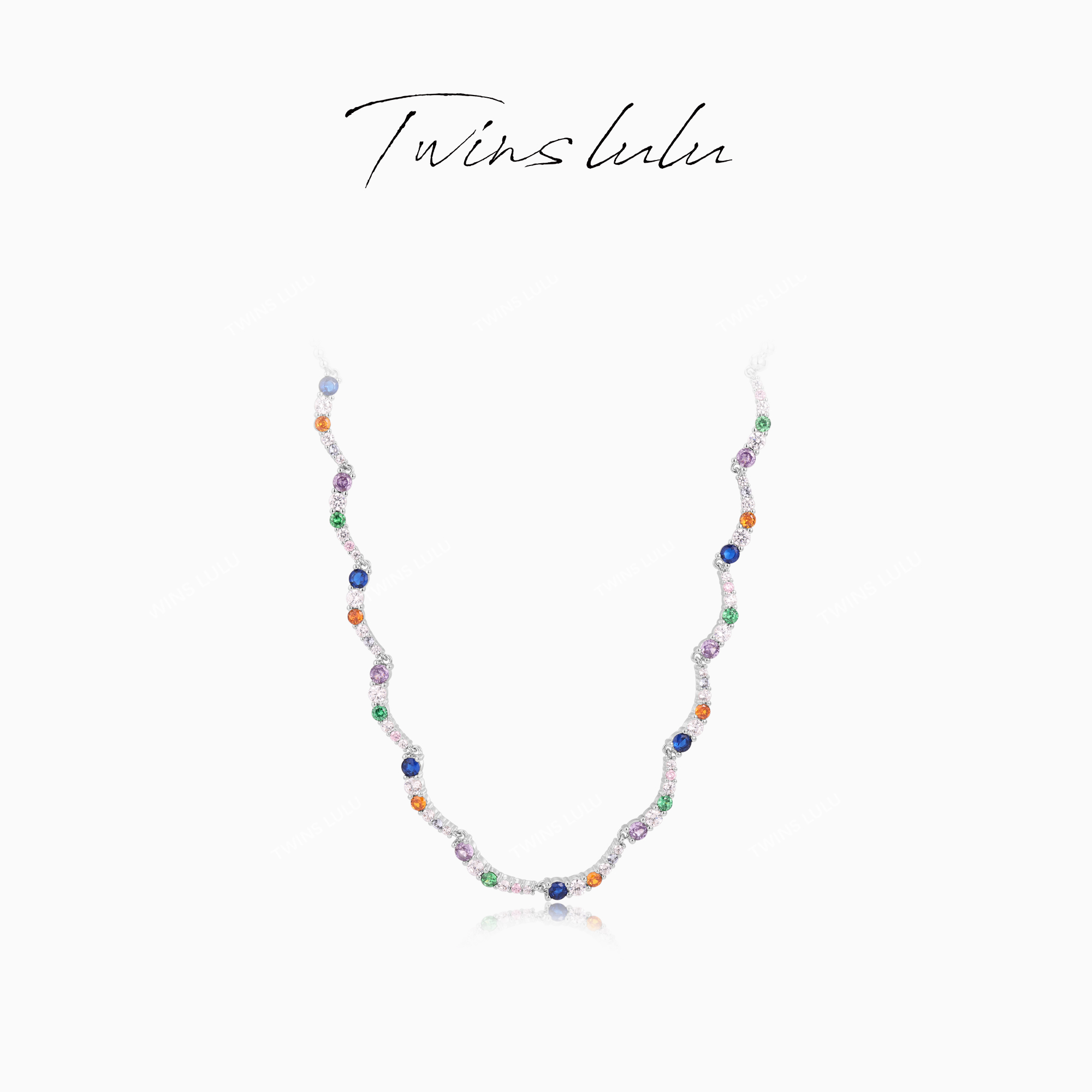 TWINS LULU 618 夏上新精致彩色多巴胺时尚波浪形项链TSJ8547